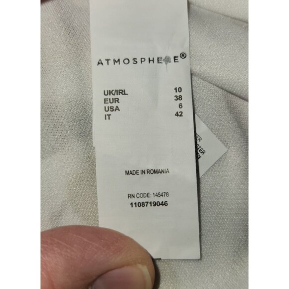 Atmosphere Floral Sleeveless Belted Dress Size 6 Polyester White‎ & Pink - Picture 6 of 7